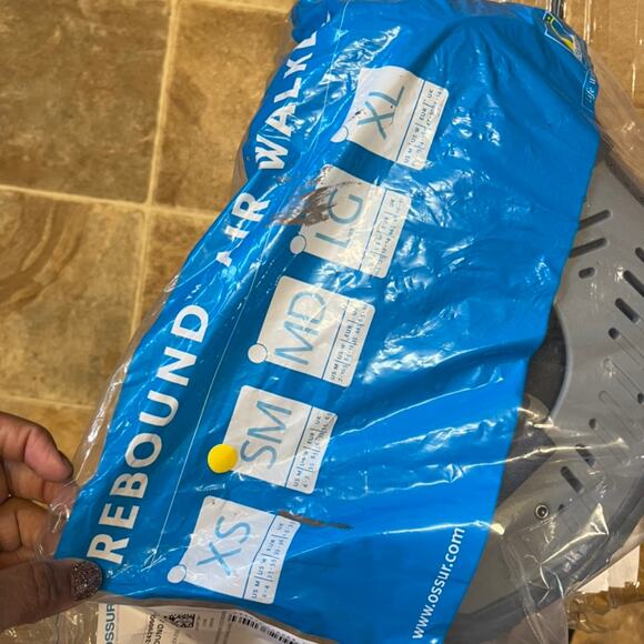 Ossur Rebound Airwalker Low Top Foot Brace Size Small Gray Flex Edge Universal - Picture 6 of 6